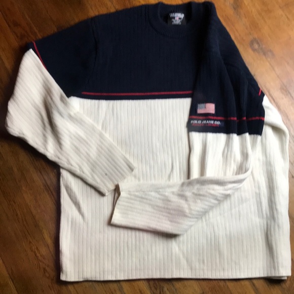 Vtg ribbed men’s M RL polo jeans co. Sweater - Picture 5 of 5